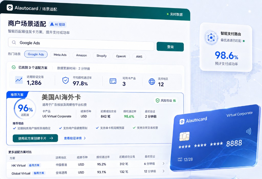 Aiautocard 商户场景适配控制台界面示意